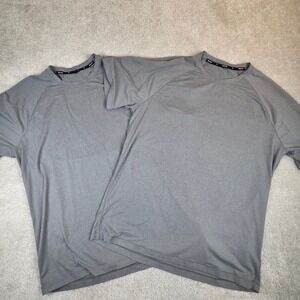 Public Rec‎ Go-To Tee Mens XL Grey Raglan Short Sleeve Athletic T-Shirts Lot (2)